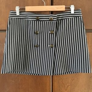 BCBG MAXAZRIA STRIPED DOUBLE BREASTED MINI SKIRT